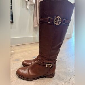 Tory Burch Chestnut Brown Leather Knee-High Boots size 9.5
